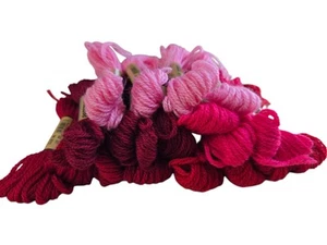 Paternayan filato persiano lotto di 20 matassine rosa rosso 3 strati lana punto ago - Foto 1 di 5