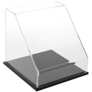 Plymor Clear Acrylic Slanted Front Display Case with Black Base, 8" x 8" x 8" - Picture 1 of 1