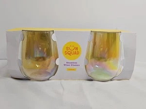 Sun Squad Stemless Wine Glasses 4 Pack - Picture 1 of 2