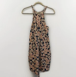 Rachel Roy Sleeveless Floral Watercolor Dress Sz Small Drawstring Waist Pockets - Picture 1 of 11