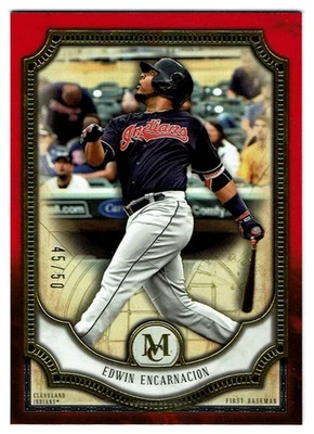 Edwin Encarnación 2018 Topps Museum Collection Ruby/50 #91 Cleveland Indians Foto 1 de 3