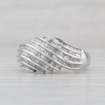 0.70ctw Diamond Layered Bypass Ring 10k White Gold Size 8 - Image 1 of 4
