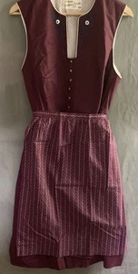 alt Vintage Dirndl traditionell Atelier weinrot mit Schürze Gr M 40 42 kariert - Bild 1 von 6
