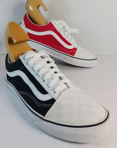 Vans Old Skool Checker Evolution Skate Shoes Sneakers Black/Red Mens Size 10 - Picture 1 of 20