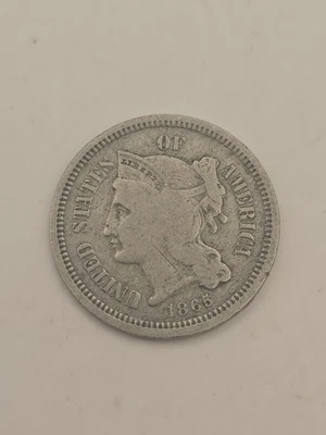 1865 III 3 Cent Nickel 3C U.S. Coin - Image 1 of 4