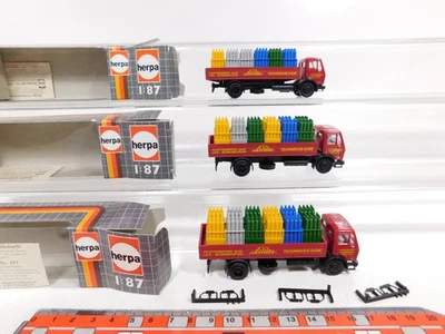 3x Herpa H0 1:87 Autocarro Mercedes MB Carl Bombole Gas Linde Top + Box #DZ304-0 - Immagine 1 di 4