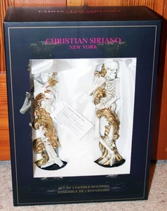Christian Siriano 2er Set Skelett Kerzenständer - Gothic, Halloween - Neu in OVP - Bild 1 von 5