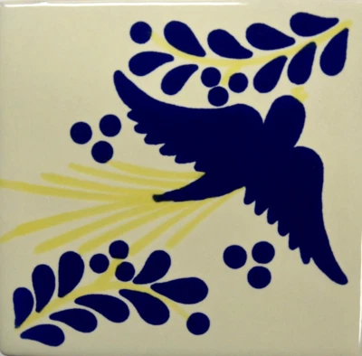 Azulejo Talavera mexicano feito à mão Pajarito Amarillo (YellowBird) - Imagem 1 de 4