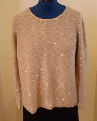 Пуловер Chico's с блестками свитер мерцающий золотой рождественский новогодний женский размер 3 - Изображение 1 из 4