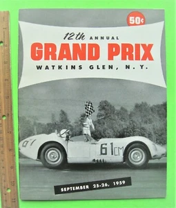 1959 WATKINS GLEN U.S. GRAND PRIX F-1 PROGRAMM sieht unbenutzt aus SELTENE SPORTWAGENANZEIGEN - Bild 1 von 18