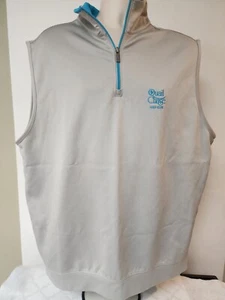 Antigua Gray and Blue Men's Golf 1/4 Zip Vest Quail Chase Golf Club XL - Picture 1 of 6