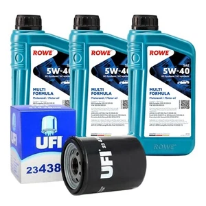 Kit 3 Lt Olio 5W40 C3 ROWE Benzina + Filtro olio UFI Adatto per Fiat Panda 500 - Imagen 1 de 6