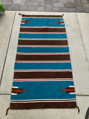 复古纳瓦霍印度纺织地毯条纹 — 第 1/4 张图片