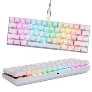 Gaming Mechanical Keyboard 61 Keys Backlight Blue Switch E7S5 - Picture 1 of 10