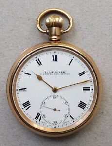 NO RESERVE c1910 H Samuel Gold Plated Gents Pocket Watch Vintage Antique