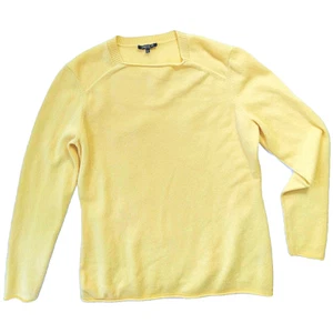 Lafayette 148 Buttery Yellow Cashmere Pullover Sweater Size L Women Quiet Luxury - Picture 1 of 10