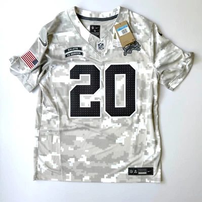 Новая футболка Nike Detroit Lions Barry Sanders Salute to Service размер средний No20 камуфляж - Изображение 1 из 4