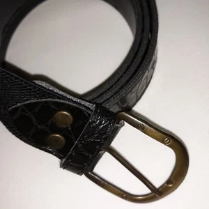 Gürtel Herren Gr. 95 Schwarz Kroko-Prägung Öko-Leder Gepflegter Zustand - Bild 1 von 3