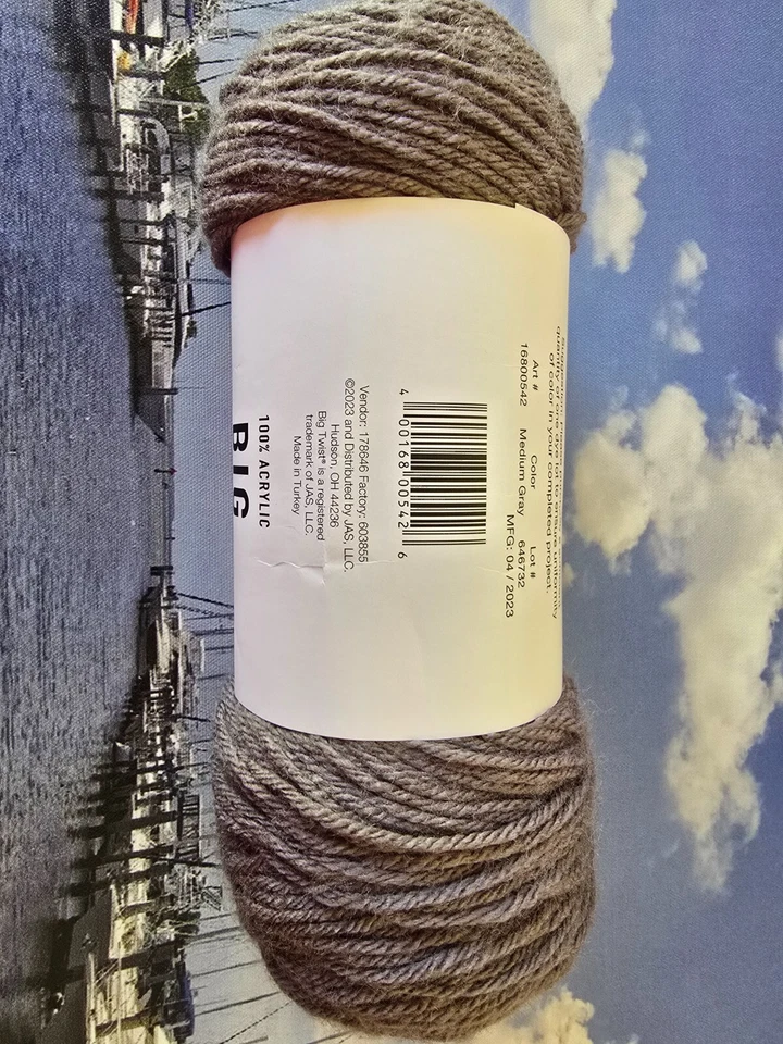 Big Twist Yarns Value Acrylic 380 Yds 6 Oz 170 G Medium Gray