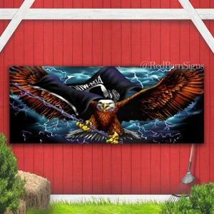 POW MIA EAGLE Motorcycle Indoor Outdoor Banner Sign - Picture 1 of 1