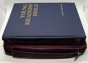 YOUNG READERS THE HOLY BIBLE Zippered Leather Case Revised Standard Ed. 1965 OOP - Imagen 1 de 12