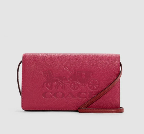 Coach Anna pochette a tracolla pieghevole cavallo e carrozza (C5887) oro viola brillante