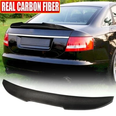 Alerón labial trasero de carbono real para Audi A6 C6 Sline S6 Sedán 2008-11 Foto 1 de 4