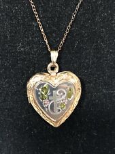 925 Heart Locket Pendant Etched Cross Floral Chain Necklace Religious Jewelry