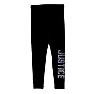 NWT JUSTICE Big Girls Glitter Hologram Logo Active Fit Leggings. 6,7,8,10,12 - Picture 1 of 24