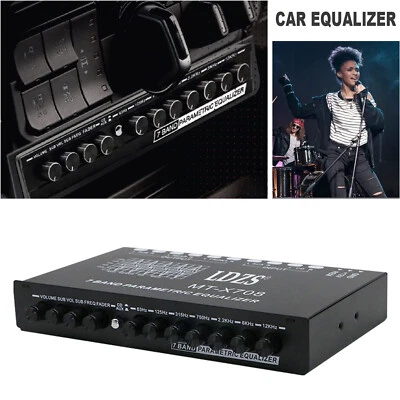 7 Band 1/2 Din Graphic Car Audio Equalizer 6Ch Front/Rear+Sub AUX Output R6R3