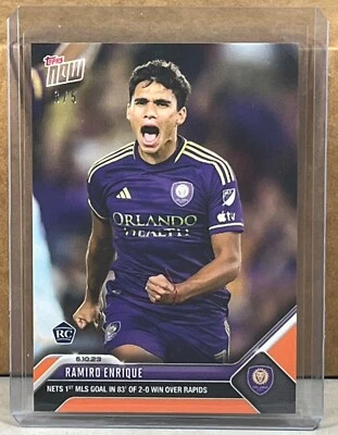 2023 TOPPS NOW MLS #132 RAMIRO ENRIQUE ORLANDO CITY ROOKIE Orange Parallel 3/5 - Image 1 of 3
