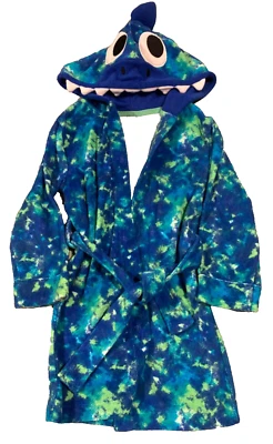 Bata de baño de felpa francesa suave para niños con divertida sudadera con capucha de personaje de tiburón, XXS (2/3) Foto 1 de 4