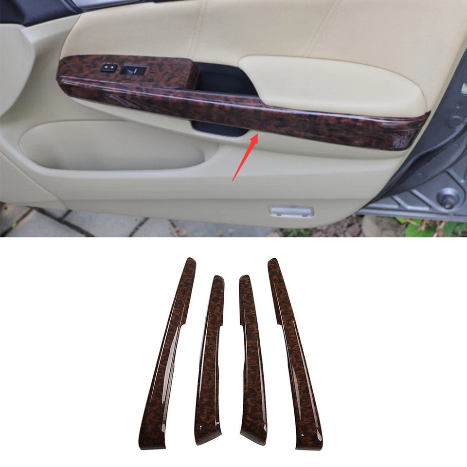 Tira de cubierta de panel de puerta interior de grano de madera para Honda Accord Crosstour 2008-2013 Foto 1 de 4