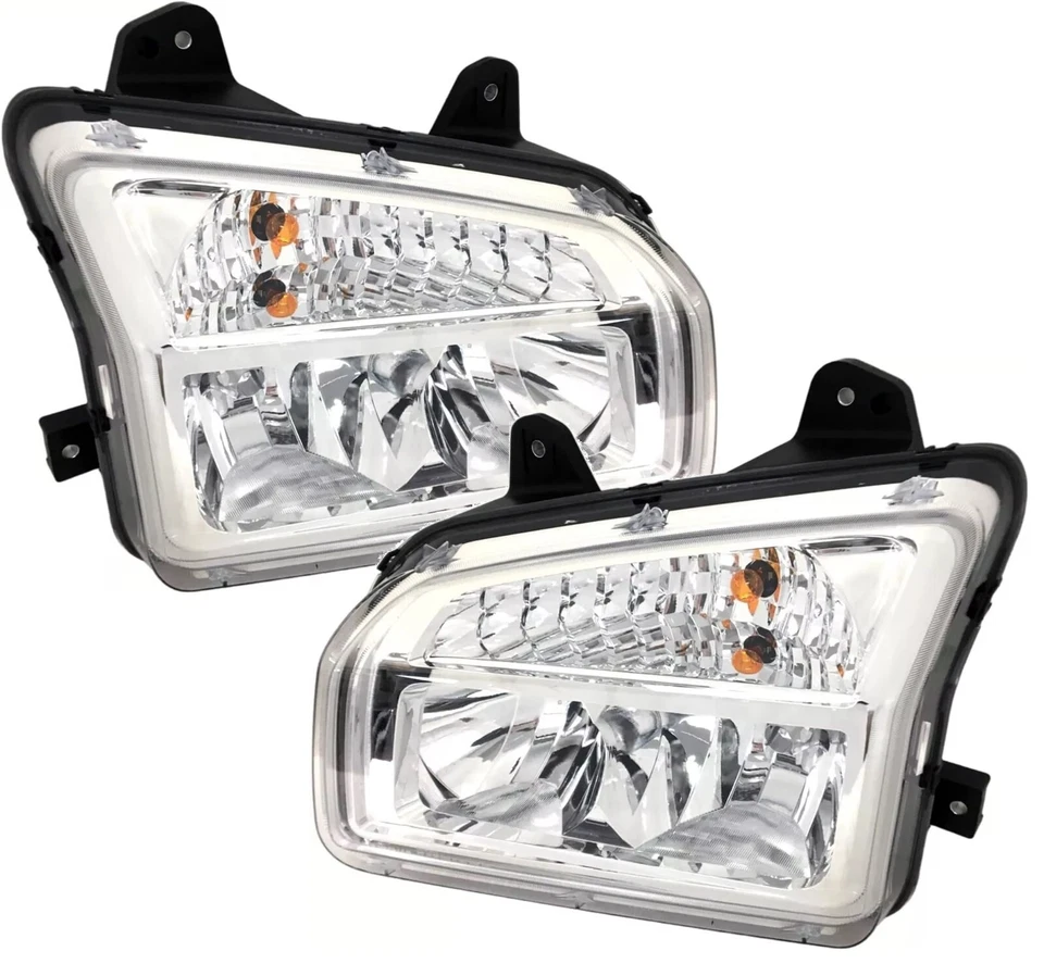 FIT KENWORTH T880 2014-2025 HEADLIGHTS HEAD LIGHTS LAMPS NEW W/BULB PAIR - Image 1 of 2