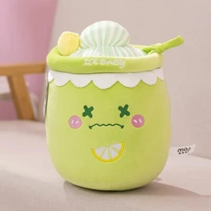 Tetera de leche limón boca abierta 4 pulgadas colgante peluche juguete niños esponjoso regalo - Imagen 1 de 1