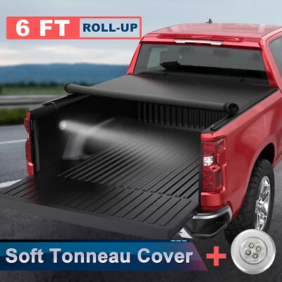 6FT Roll-Up Truck Bed Tonneau Cover For 2004-2014 Chevrolet Colorado GMC Canyon Foto 1 de 4