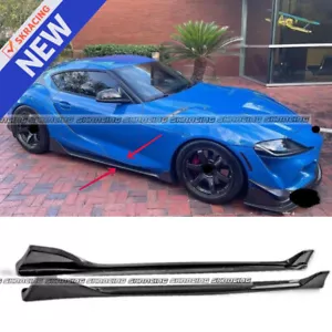 FOR 20-23 TOYOTA SUPRA A90 NEW STYLE CARBON FIBER SIDE SKIRT EXTENSIONS SPLITTER - Bild 1 von 14