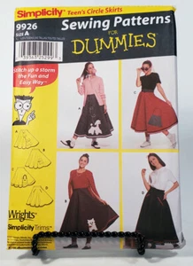 Pattern Teens Circle Skirt Poodle Skirt Costume All Sizes Simplicity 9926 - Picture 1 of 2