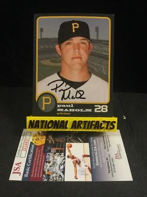 Paul Maholm Pittsburgh Pirates Signed 4 X 5 Oversized Trading Card JSA -1 # - Image 1 of 3