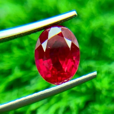 PIGEON BLOOD RED 6.62 CT RUBY CHATHUM CORUNDUM OVAL LAB CREATED LOOSE GEMSTONE - Image 1 of 4