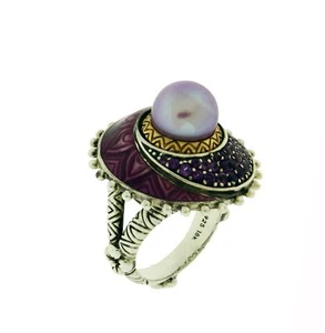 Barbara Bixby Pearl Ring In 18K Gold And Silver Size 6 - Picture 1 of 3