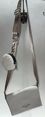 KENDALL + KYLIE Genuine White Leather Snap Button Crossbody Shoulder Bag Purse - Image 1 of 4