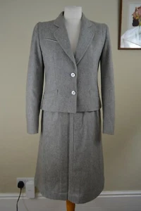 VINTAGE 1980er JOBIS COLLECTION for Harvey Nichols grauer Wollrock Anzug Größe 8 - Bild 1 von 10