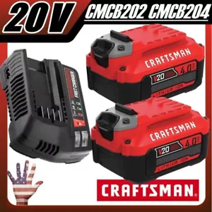 2PACK 20Volt For Craftsman V20 3.6Ah Li-ion Battery CMCB204 CMCB202 /Charger - Picture 1 of 18