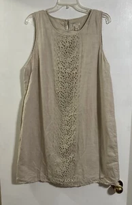 J.Crew Dress Women’s Size: XL Light Beige Crochet Lace Front Shift Sleeveless - Picture 1 of 10