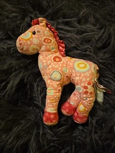 Douglas Cuddle Toy - Horse - Quilted - Colorful -Paisley - Plush Stuffed Toy 6" - Picture 1 of 3