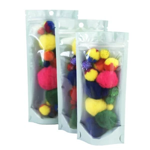 100/500 sacchetti stand up blu e trasparenti sacchetti richiudibili plastica imballaggio alimenti - Foto 1 di 10