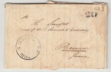 USA Vorphila Auswanderer Brief Emigrant letter Ship NORMA AnnArbor ?-Bremen 1852