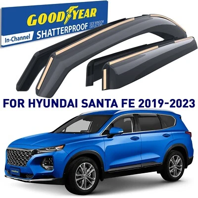 Protectores de lluvia viseras de ventilación para Hyundai Santa Fe 2019-2023 Foto 1 de 4
