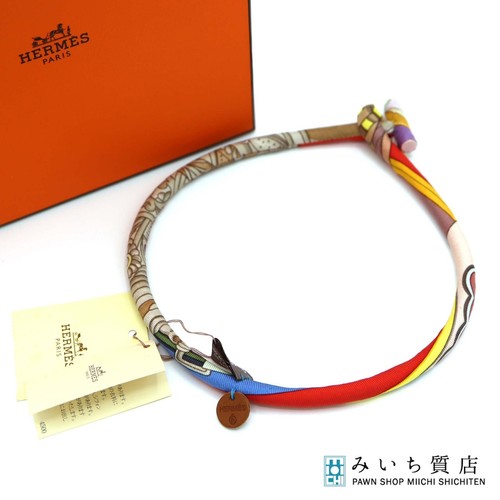 HERMÈS Collana Hermes negozio di pegni sposa de sois seta 100 multicolore in scatola 165 Miichi